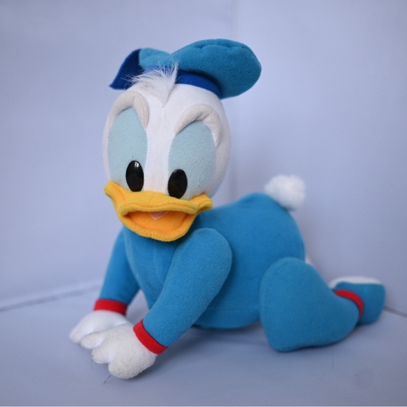Disney Other - Vtg Disney Baby Donald Duck TOUCH & CRAWL Mattel Plush Toy 12” Tested & Works